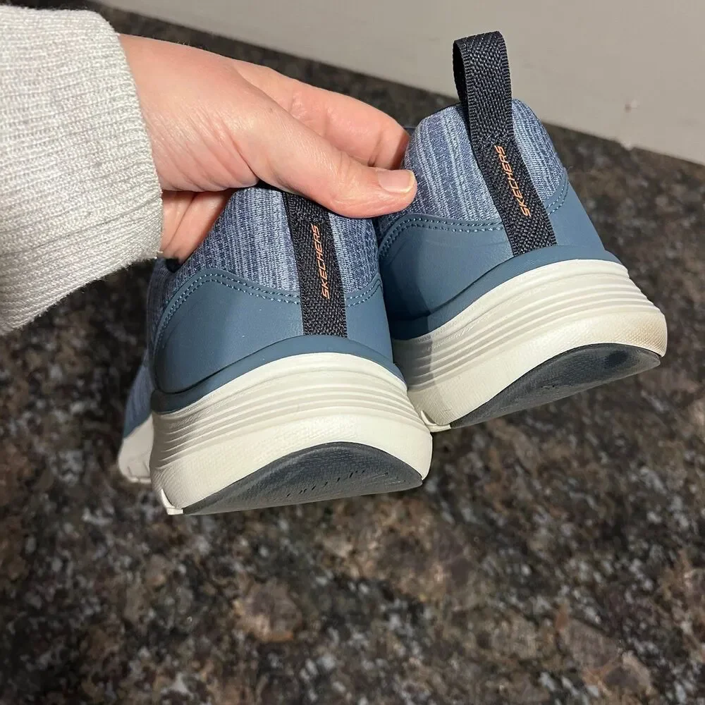 Skechers Flex-Lite Air Cooled Memory Foam Mens 10.5 EUC Heather Blue Slip On